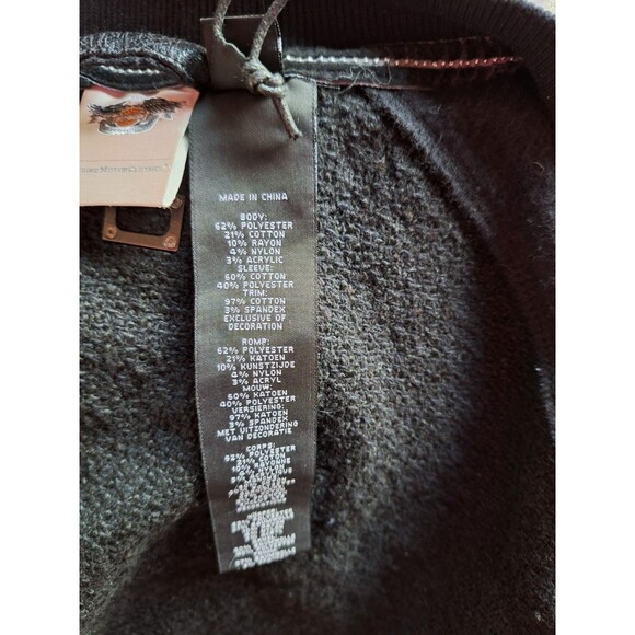 HARLEY DAVIDSON Women’s‎ Coated Foil Metallic Faux Leather Bomber Jacket Large - Picture 7 of 10